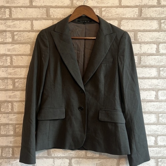 Theory Gray Blazer Jacket - Picture 2 of 8